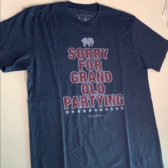 Rowdy Gentlemen Grand Old Partying T-shirt graphic short sleeve crewneck medium - Picture 5 of 5